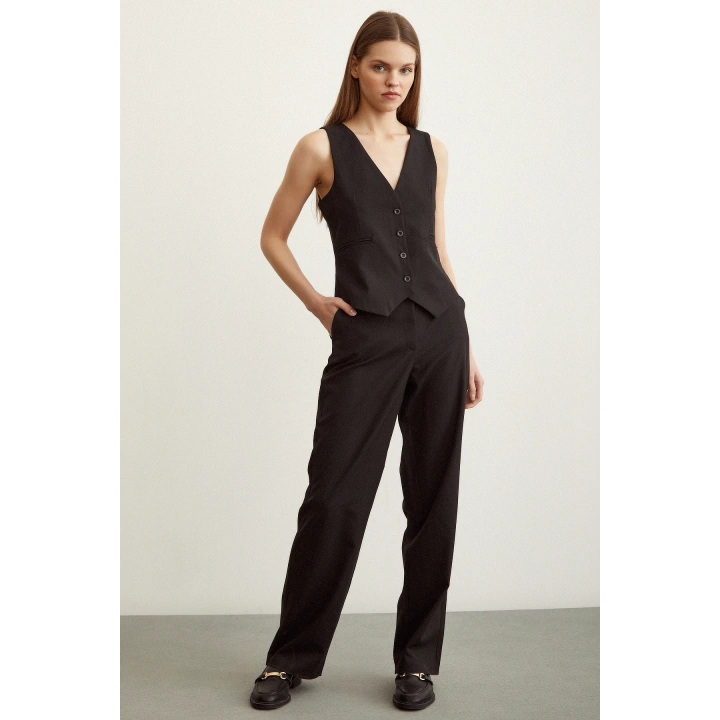 Klasik Boru Paça  Pantolon Siyah