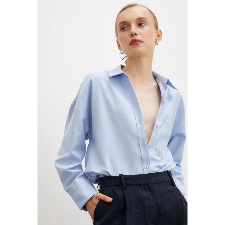 Klasik Gömlek Buz Mavisi