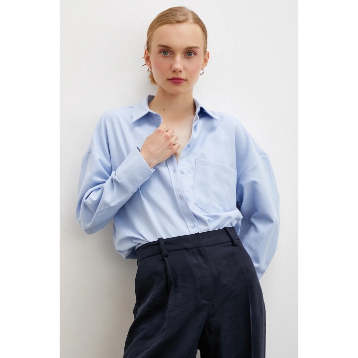 Klasik Gömlek Buz Mavisi