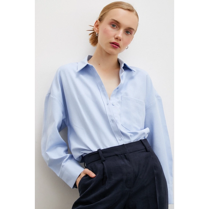 Klasik Gömlek Buz Mavisi
