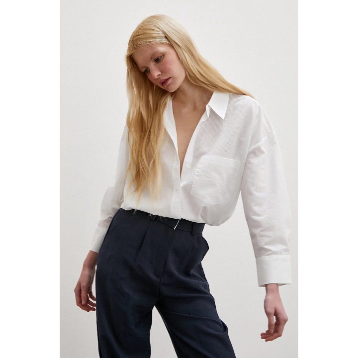 Klasik Pamuklu Gömlek Beyaz