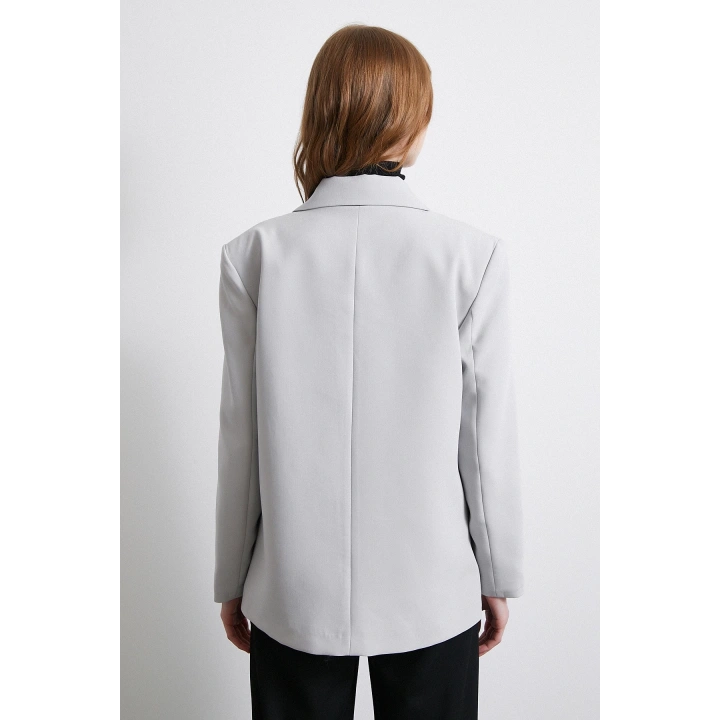 Klasik Poliviskon Ceket Gri
