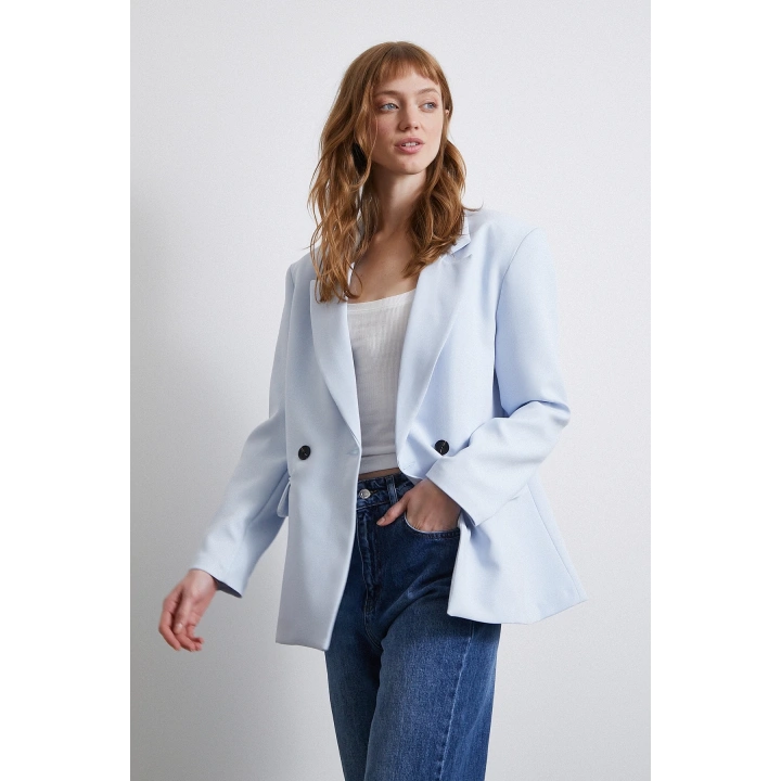 Klasik Poliviskon Ceket Mavi