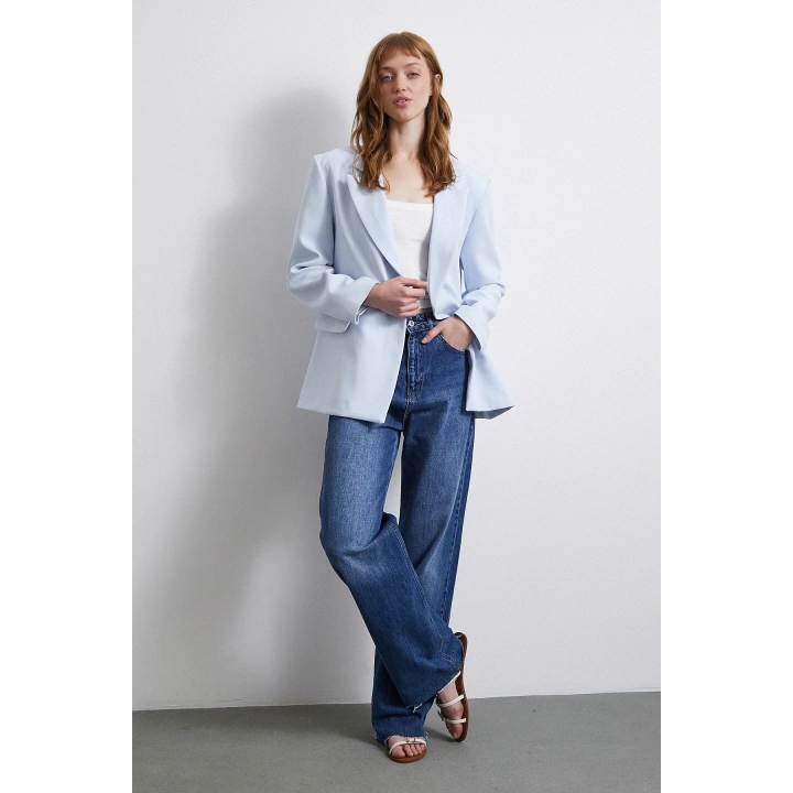 Klasik Poliviskon Ceket Mavi