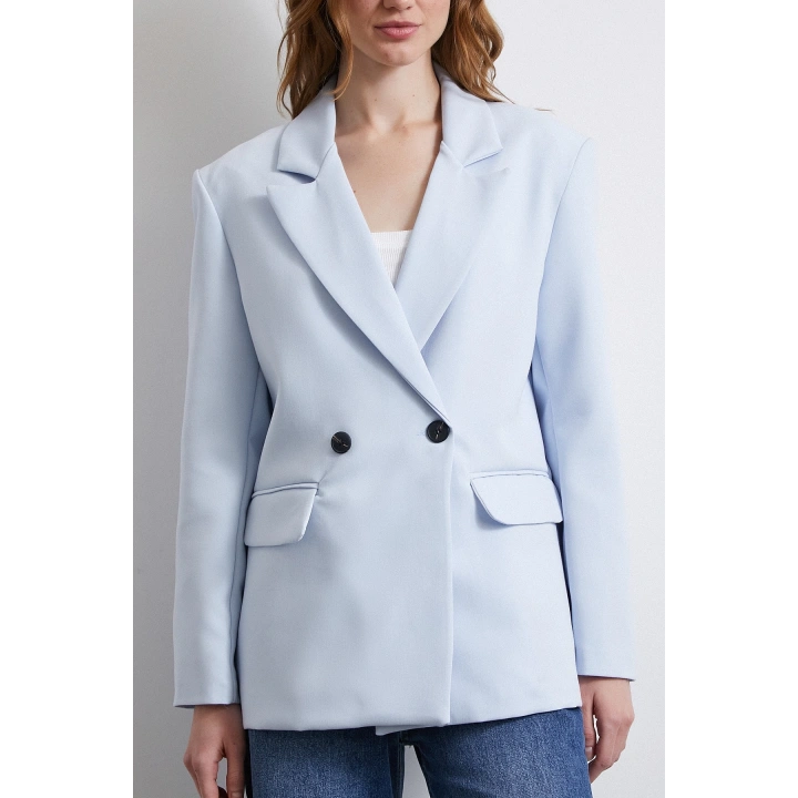 Klasik Poliviskon Ceket Mavi
