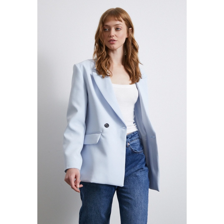 Klasik Poliviskon Ceket Mavi