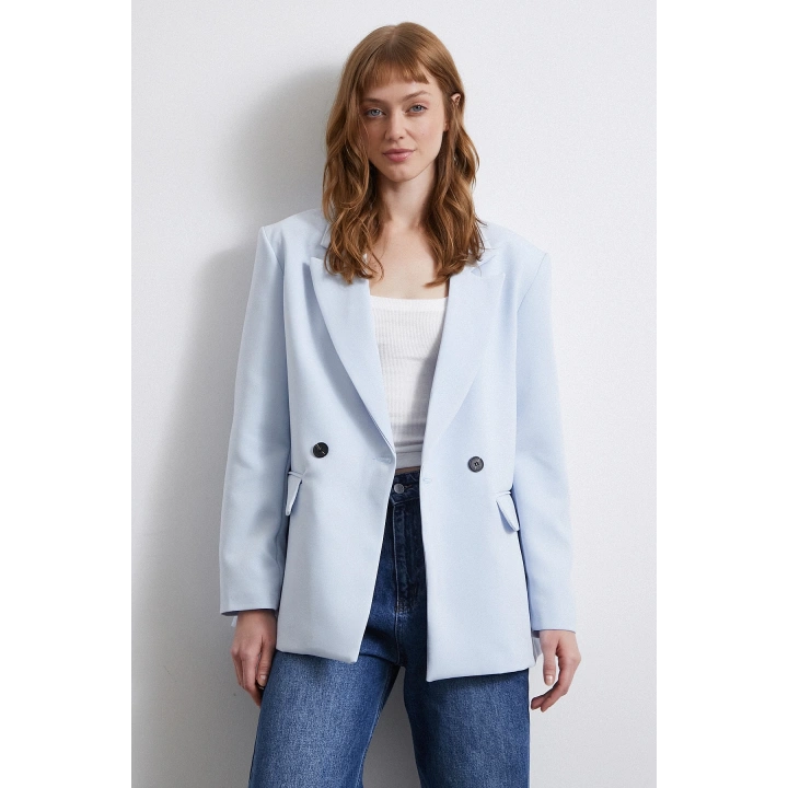 Klasik Poliviskon Ceket Mavi