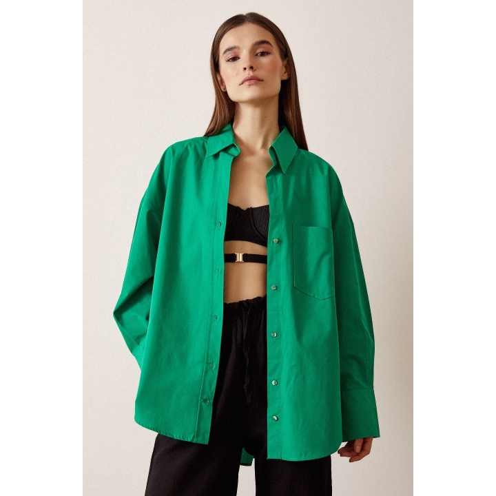 Klasik Poplin Gömlek Yeşil