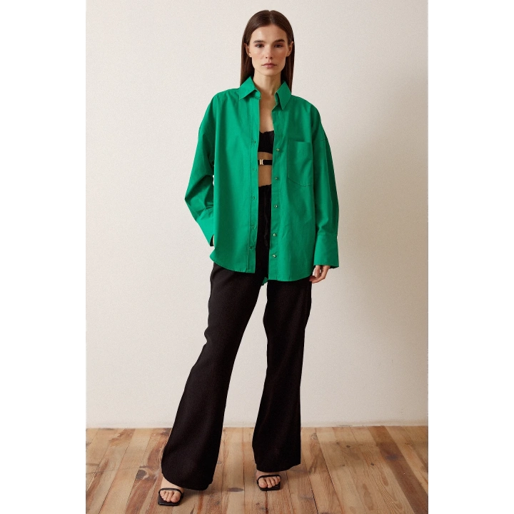 Klasik Poplin Gömlek Yeşil