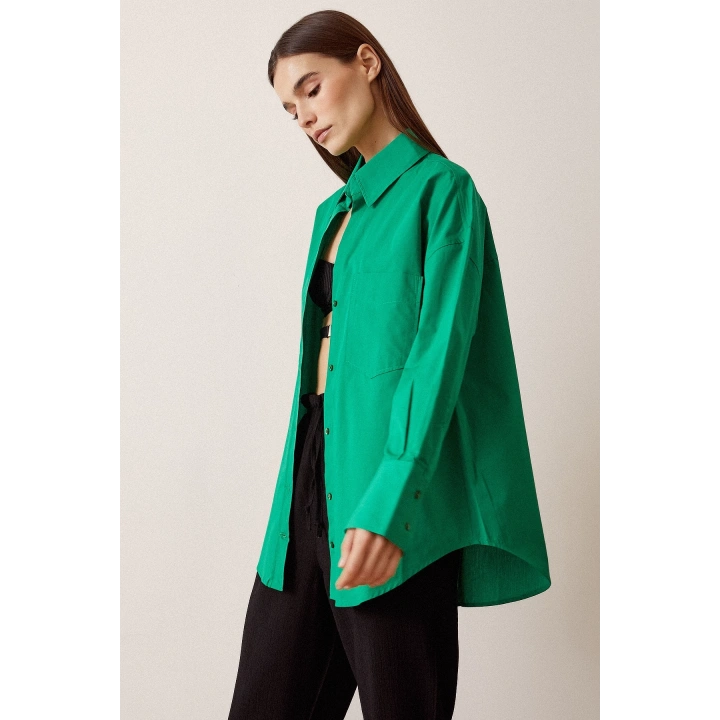 Klasik Poplin Gömlek Yeşil