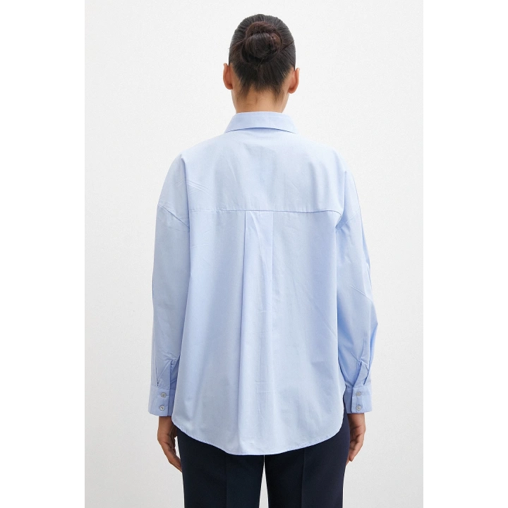 Kol Apoletli Gömlek Mavi