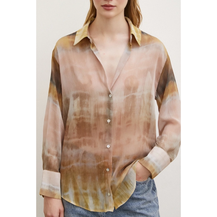 Krinkıl Desenli Gömlek Taş