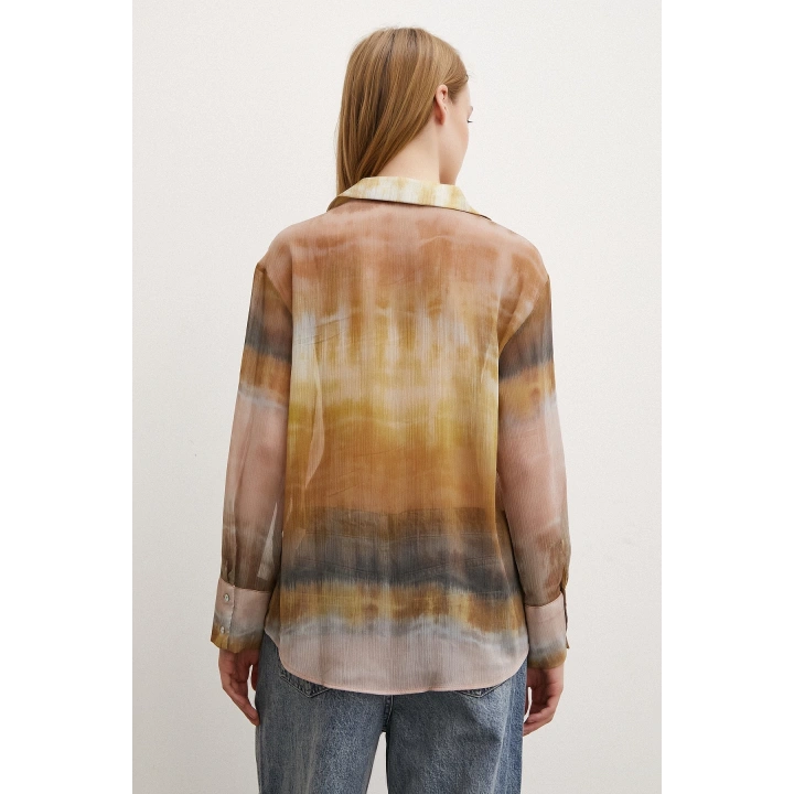 Krinkıl Desenli Gömlek Taş