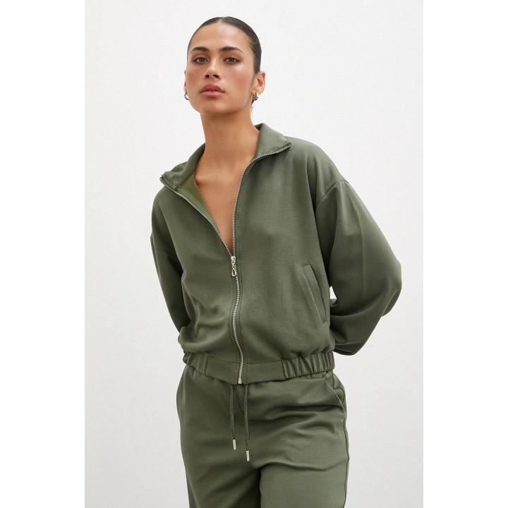 Lastikli Cepli Eşofman Altı Haki