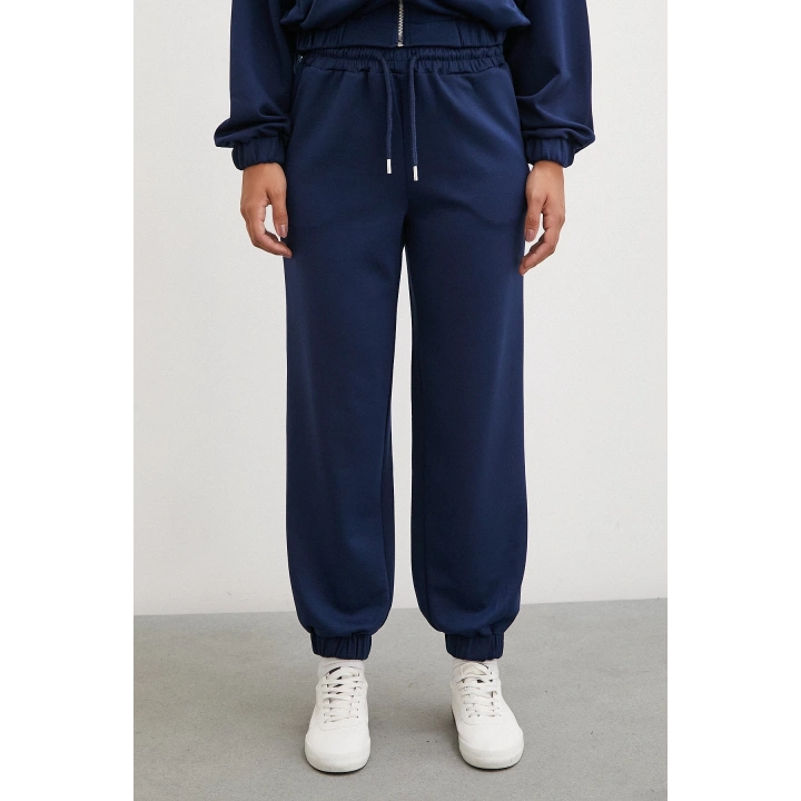 Lastikli Cepli Eşofman Altı Lacivert