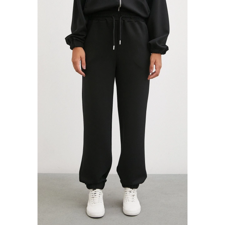 Lastikli Cepli Eşofman Altı Siyah