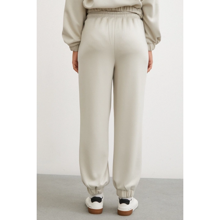 Lastikli Cepli Eşofman Altı Taş