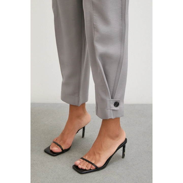 Lastikli Salaş Pantolon Gri