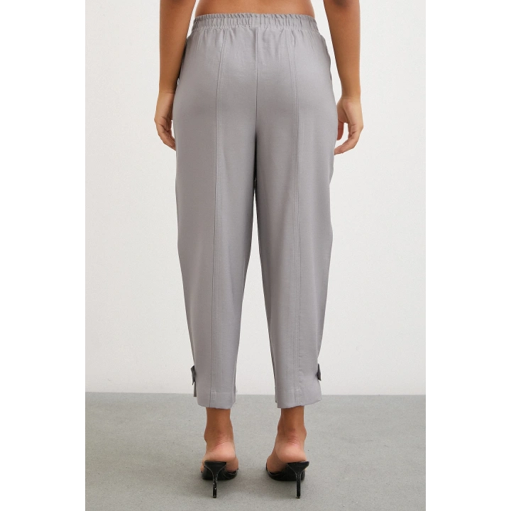 Lastikli Salaş Pantolon Gri