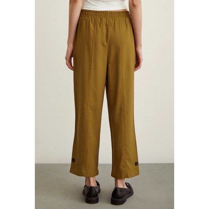 Lastikli Salaş Pantolon Haki