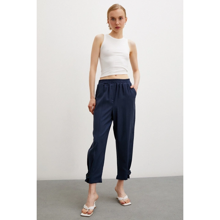 Lastikli Salaş Pantolon Lacivert
