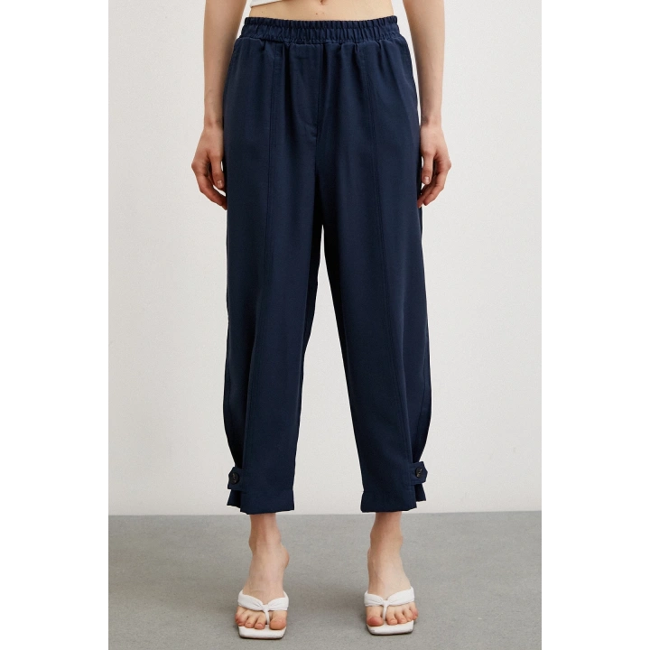 Lastikli Salaş Pantolon Lacivert