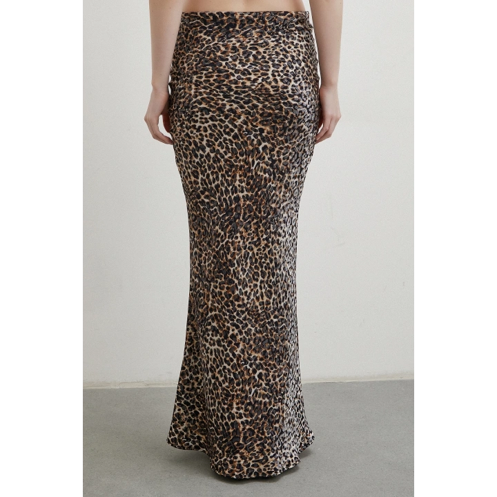 Leopar Desenli Verev Etek Bej