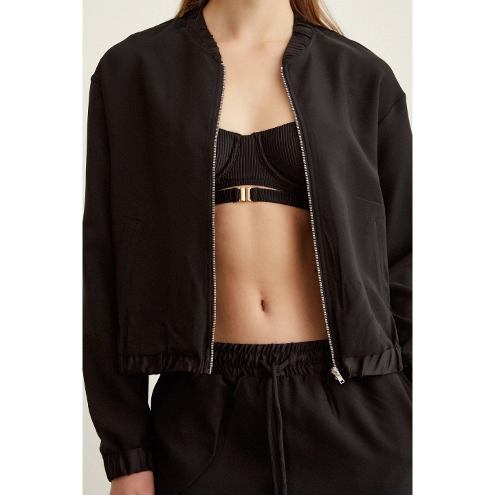 Likralı Eşofman Takımı Siyah