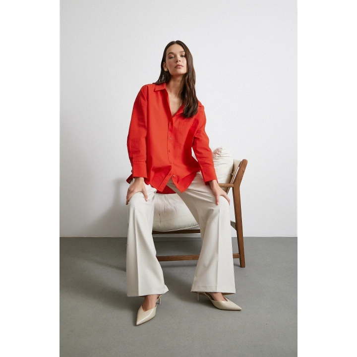 Must Have Poplin Gömlek Kırmızı