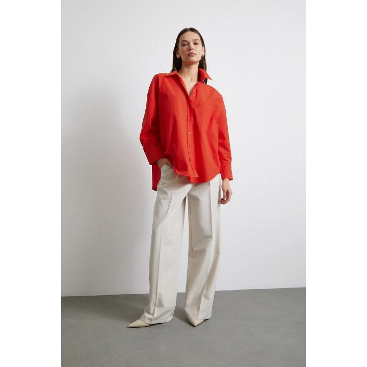 Must Have Poplin Gömlek Kırmızı