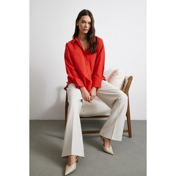 Must Have Poplin Gömlek Kırmızı