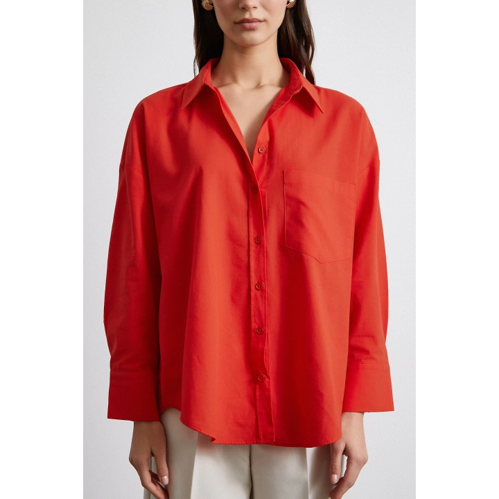 Must Have Poplin Gömlek Kırmızı