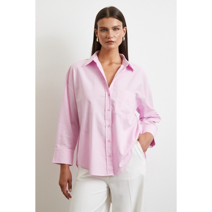 Must Have Poplin Gömlek Pembe