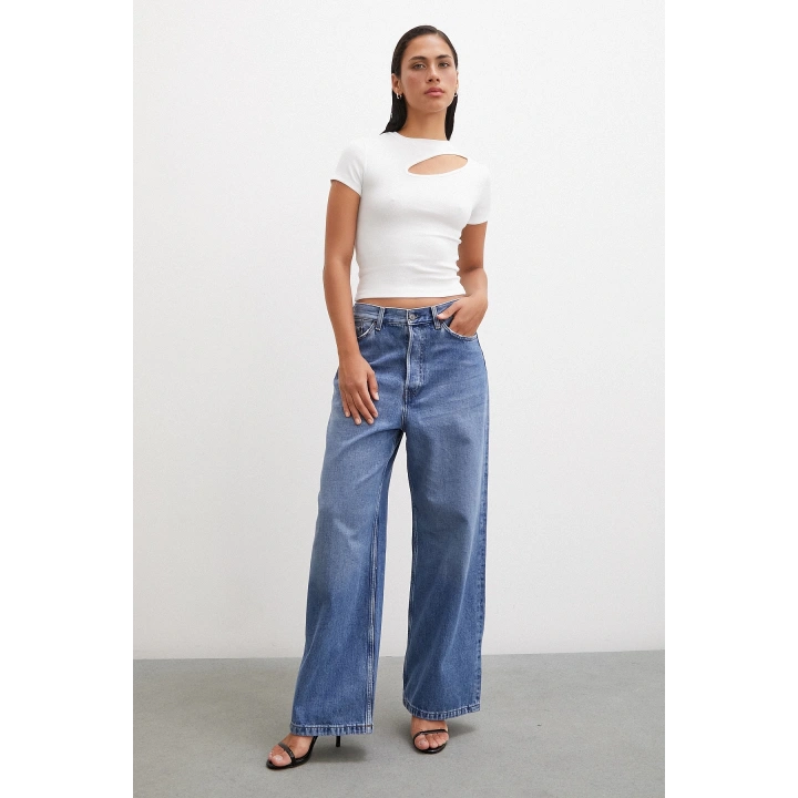 Önü Açık Bluz Beyaz