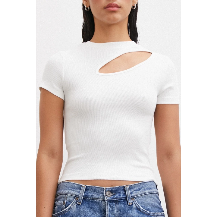 Önü Açık Bluz Beyaz