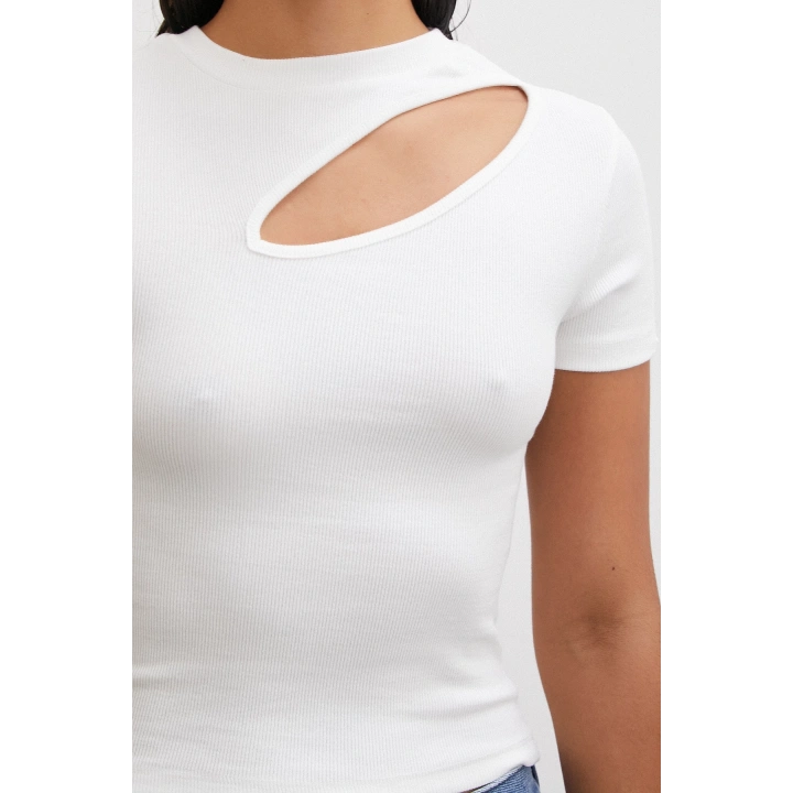 Önü Açık Bluz Beyaz