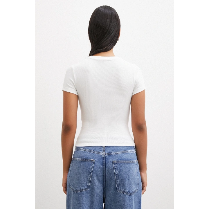 Önü Açık Bluz Beyaz