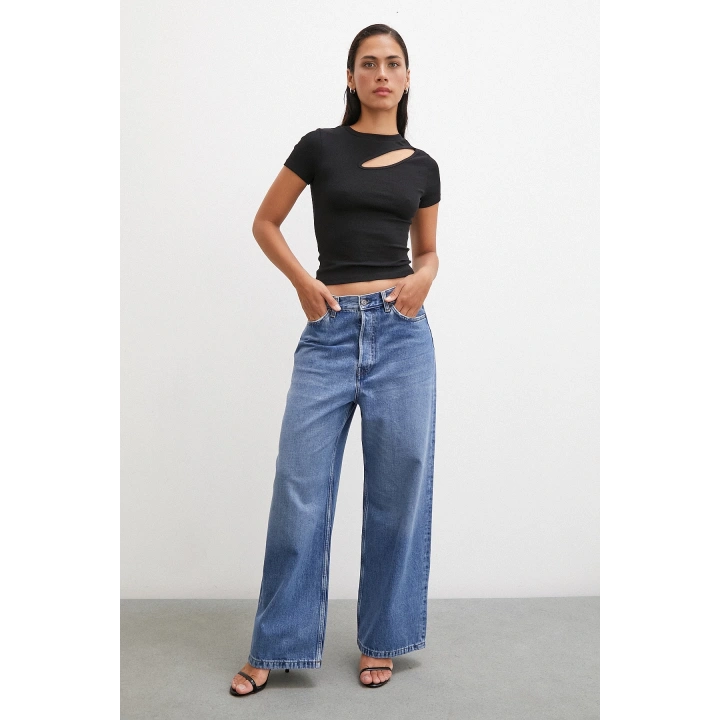 Önü Açık Bluz Siyah