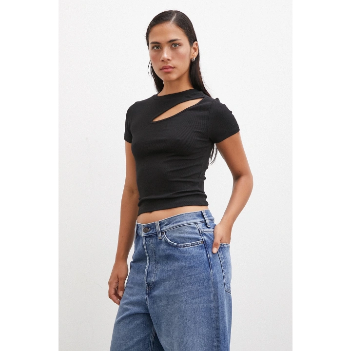 Önü Açık Bluz Siyah