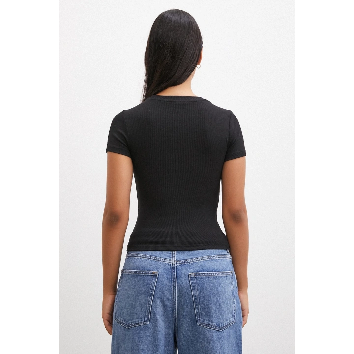 Önü Açık Bluz Siyah