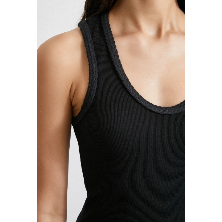 Örgülü Atlet Siyah