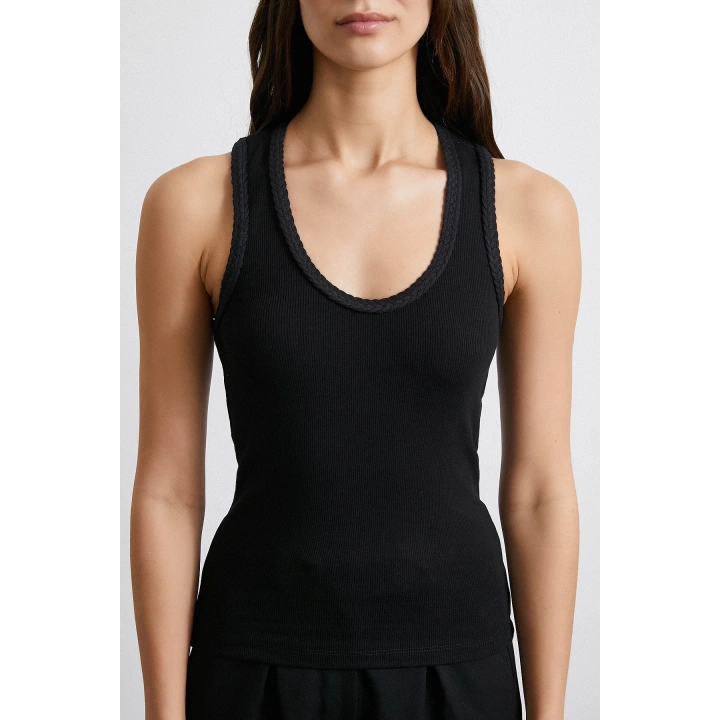 Örgülü Atlet Siyah