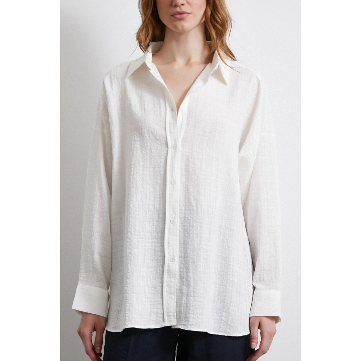 Oversize Pamuk Gömlek Beyaz