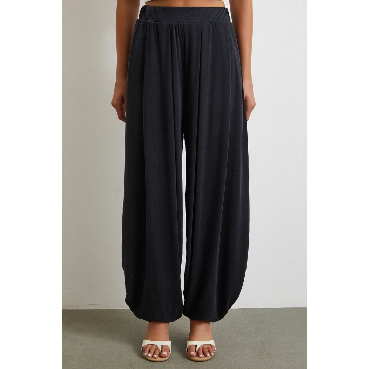 Paça Detaylı Şalvar Pantolon Antirasit