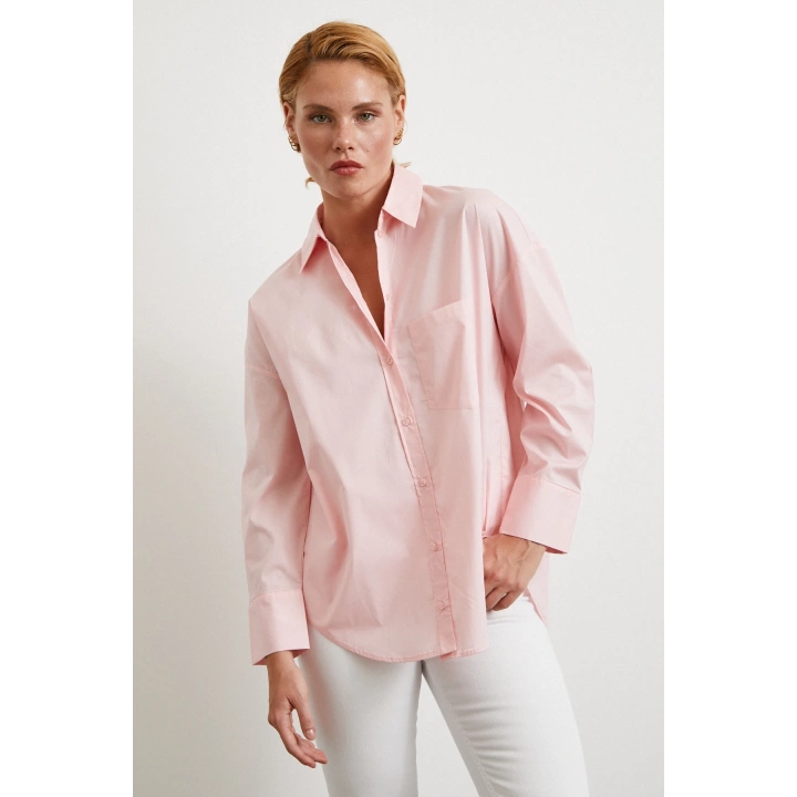 Pamuklu Klasik Gömlek Pembe