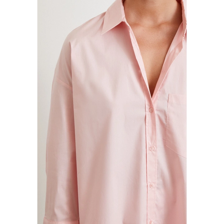 Pamuklu Klasik Gömlek Pembe