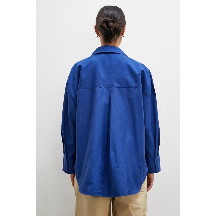 Poplin Gömlek Lacivert