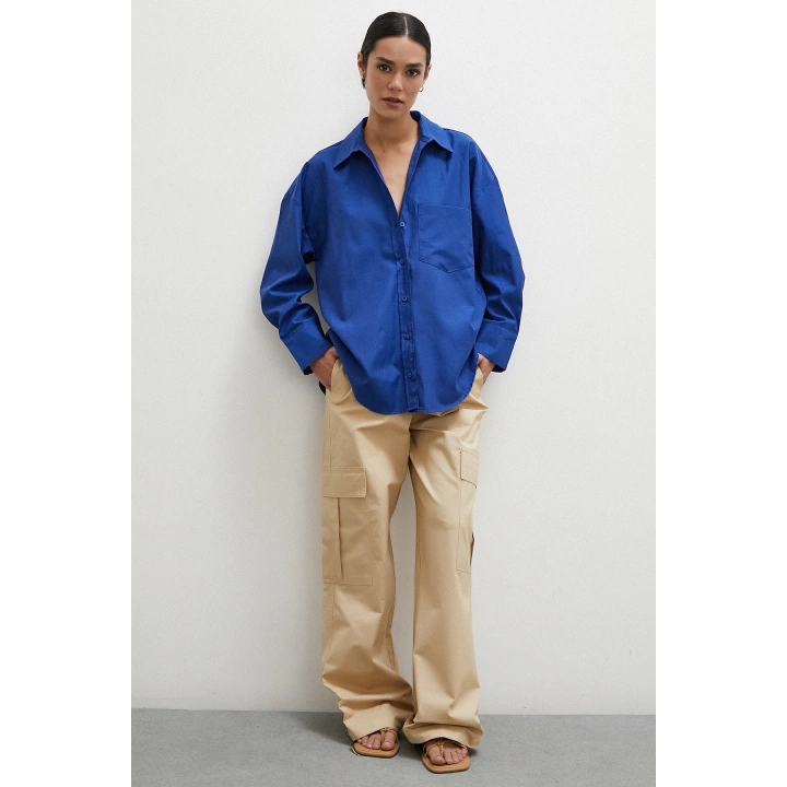 Poplin Gömlek Lacivert