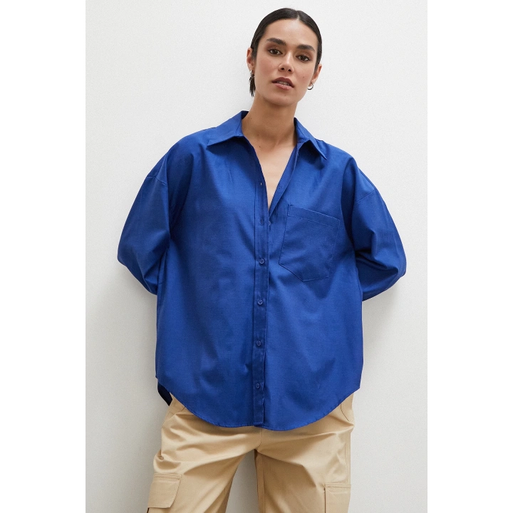 Poplin Gömlek Lacivert