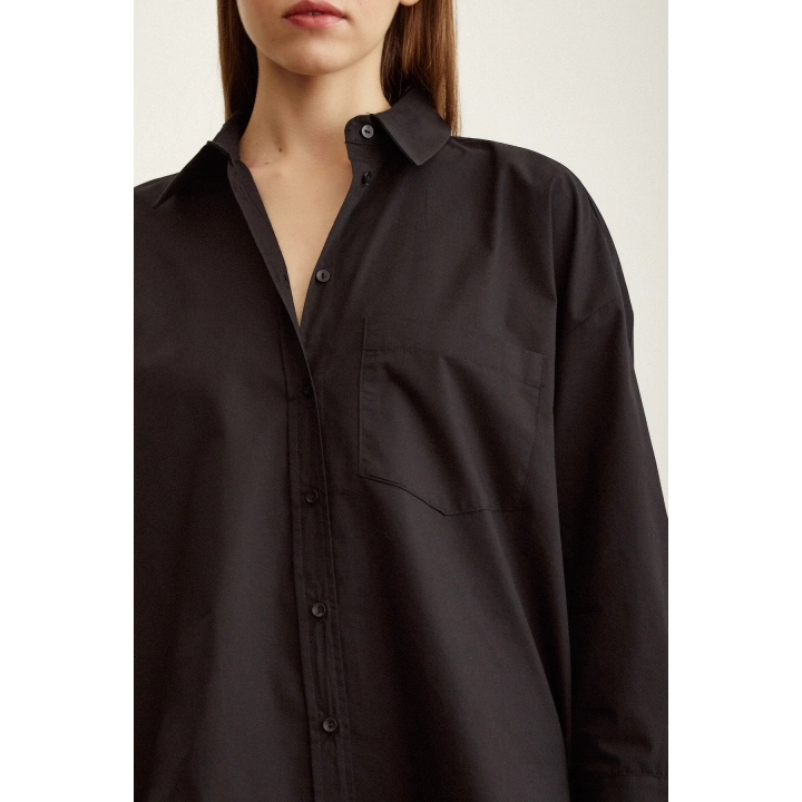 Poplin Gömlek Siyah